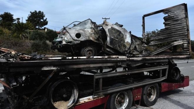 Greek road inferno ‘kills 11 migrants’