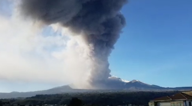 Panic as Mount Etna erupts