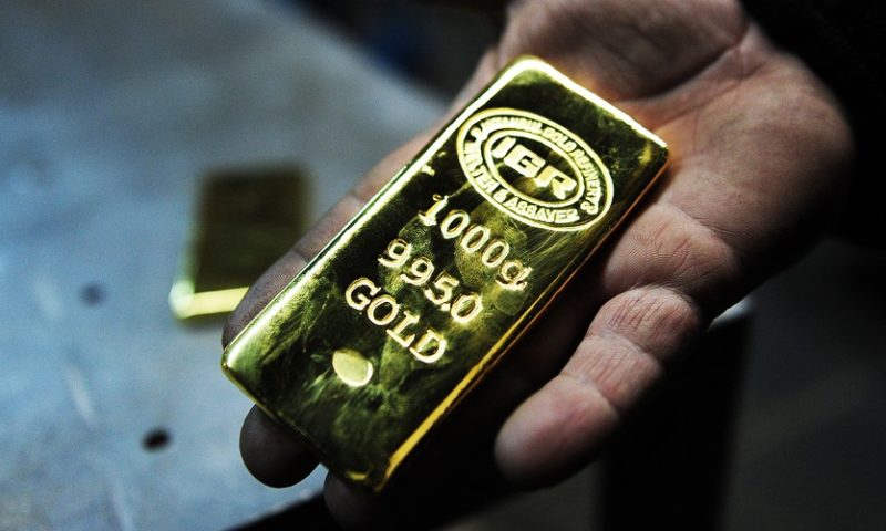 Gold posts back-to-back gains as stock market declines
