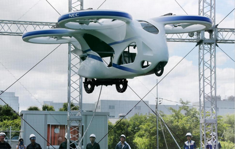 Japan’s NEC Shows ‘Flying Car’ Hovering Steadily for Minute