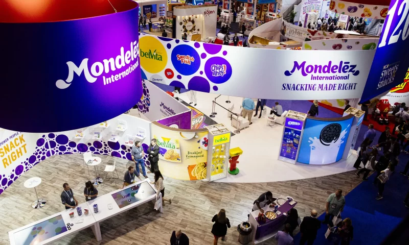 Mondelez International Inc. Cl A stock rises Friday, still underperforms market