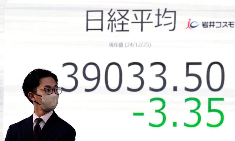 Asian Shares Are Mostly Lower, With Most World Markets Closed for Christmas