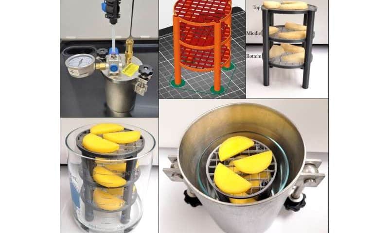 An innovative system dehydrates fruit without heat